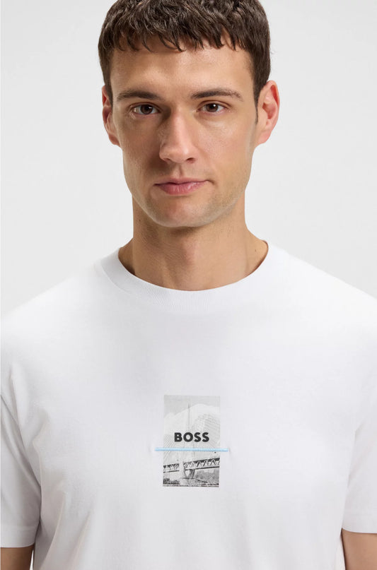 RELAXED-FIT T-SHIRT IN STRETCH COTTON WITH PHOTO PRINT