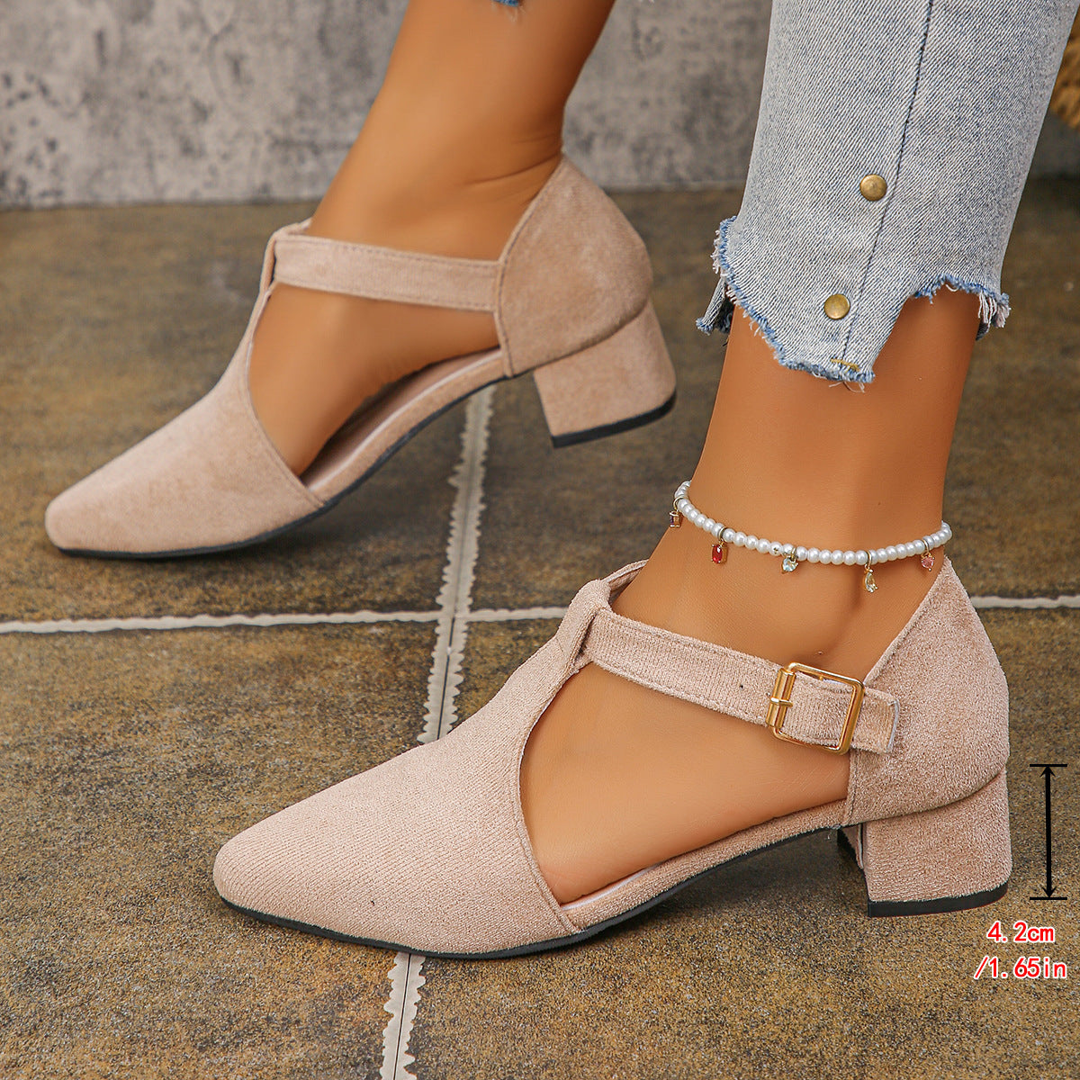 Women’s Comfortable Low Heel Shoes – Elegant Closed Toe Pumps