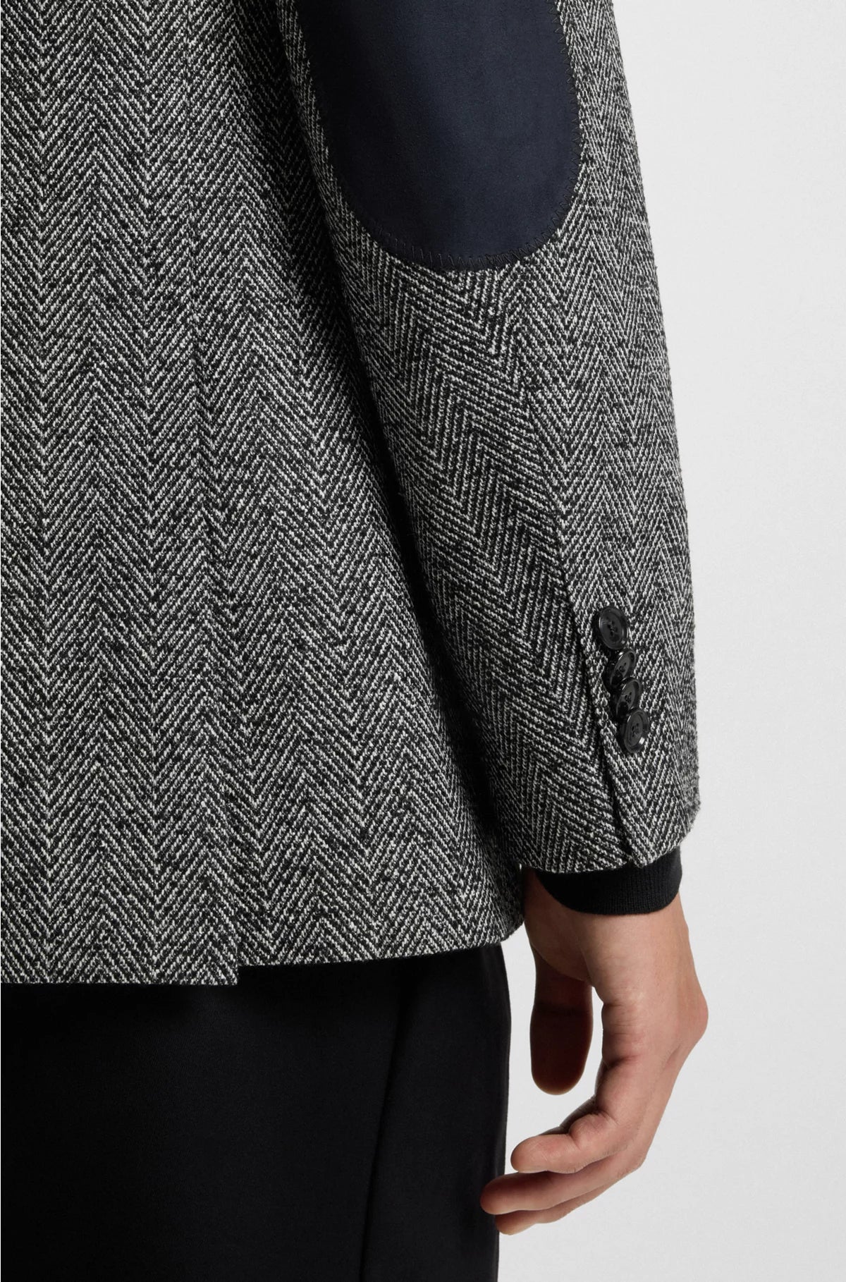 REGULAR-FIT JACKET IN A HERRINGBONE WOOL BLEND